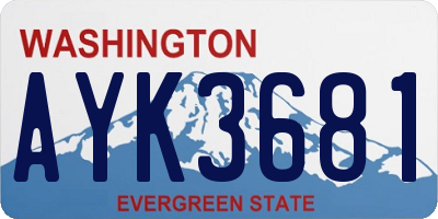 WA license plate AYK3681