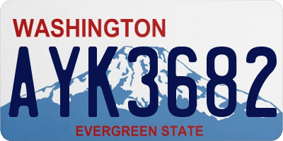 WA license plate AYK3682