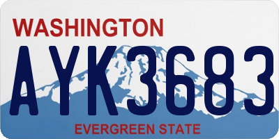 WA license plate AYK3683