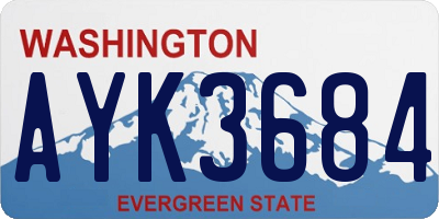 WA license plate AYK3684