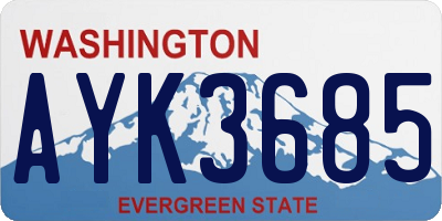 WA license plate AYK3685
