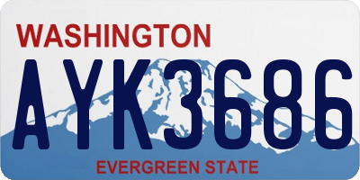 WA license plate AYK3686