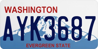 WA license plate AYK3687