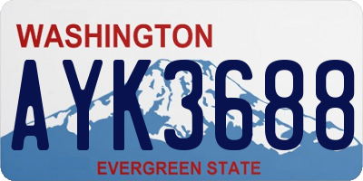 WA license plate AYK3688
