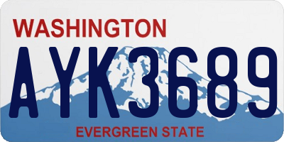 WA license plate AYK3689