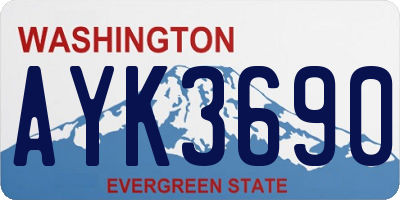 WA license plate AYK3690