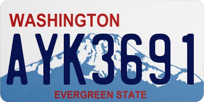 WA license plate AYK3691
