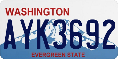 WA license plate AYK3692