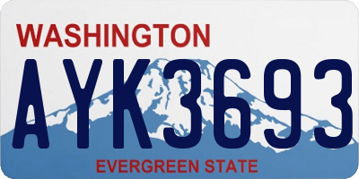 WA license plate AYK3693