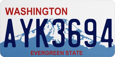 WA license plate AYK3694