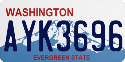WA license plate AYK3696