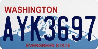 WA license plate AYK3697