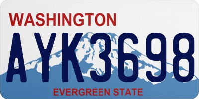WA license plate AYK3698