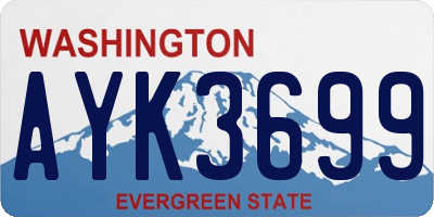 WA license plate AYK3699
