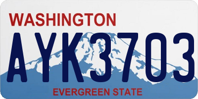 WA license plate AYK3703