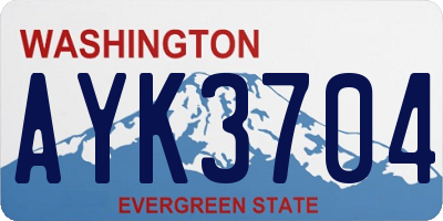 WA license plate AYK3704