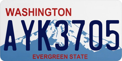WA license plate AYK3705