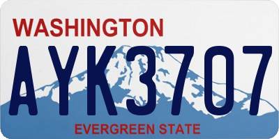 WA license plate AYK3707