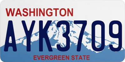 WA license plate AYK3709
