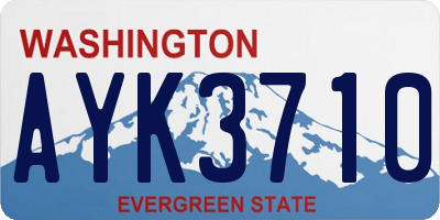 WA license plate AYK3710