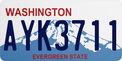 WA license plate AYK3711