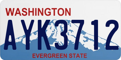 WA license plate AYK3712