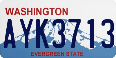 WA license plate AYK3713