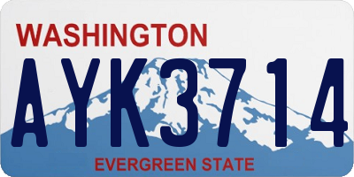 WA license plate AYK3714