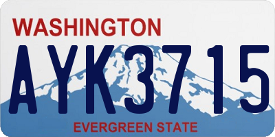 WA license plate AYK3715