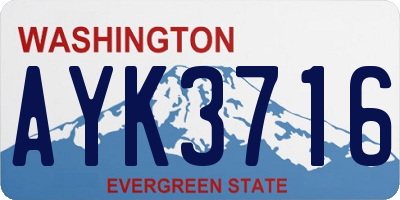 WA license plate AYK3716