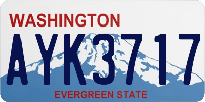 WA license plate AYK3717