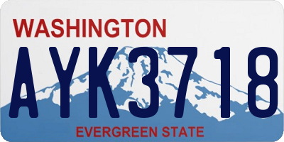 WA license plate AYK3718