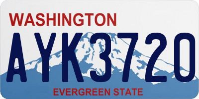 WA license plate AYK3720