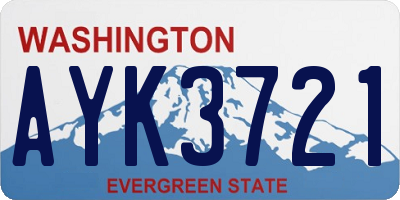 WA license plate AYK3721