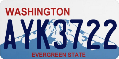 WA license plate AYK3722