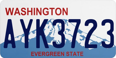 WA license plate AYK3723