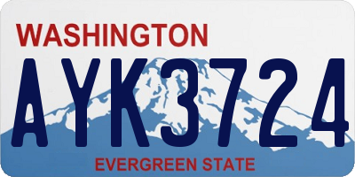 WA license plate AYK3724