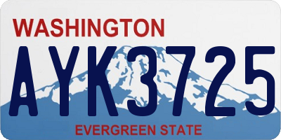 WA license plate AYK3725