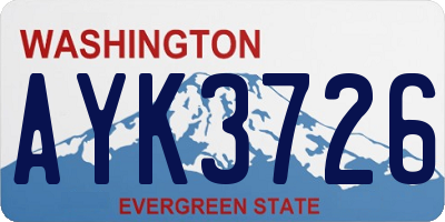 WA license plate AYK3726