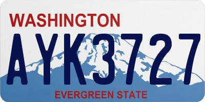 WA license plate AYK3727