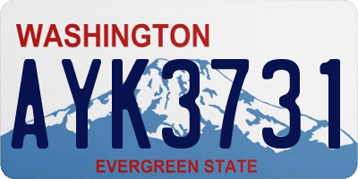 WA license plate AYK3731