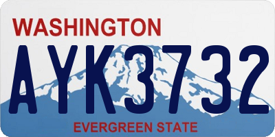 WA license plate AYK3732