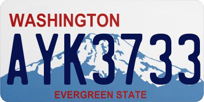 WA license plate AYK3733