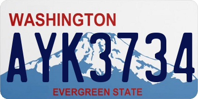 WA license plate AYK3734