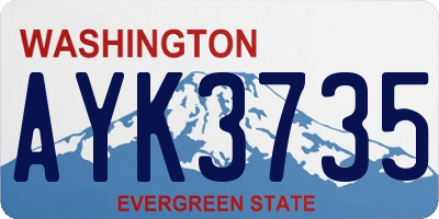 WA license plate AYK3735