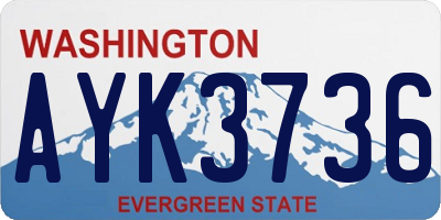 WA license plate AYK3736