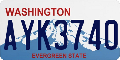 WA license plate AYK3740
