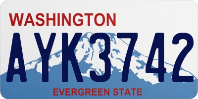 WA license plate AYK3742