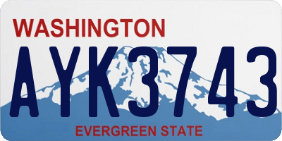 WA license plate AYK3743