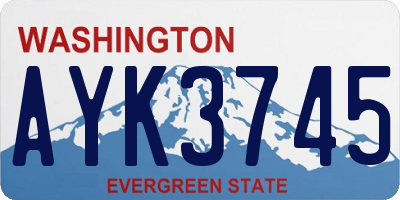 WA license plate AYK3745